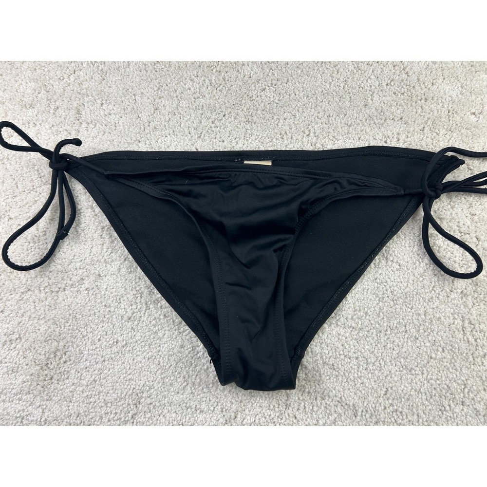 OP Bikini Bottom Womens Medium Black Swim Side Tie Classic Beach‎ Swimwear